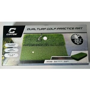 Cipton Dual Turf Golf Practice Mat 17x16 Portable Swing Trainer Father's Day